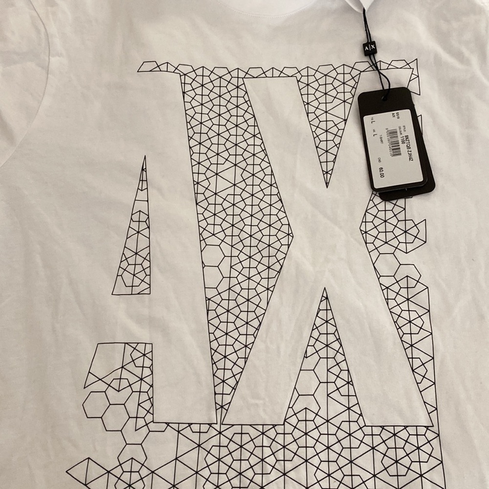 - NWT Armani Exchange  white tee shirt with black details - Picture 4 of 6
